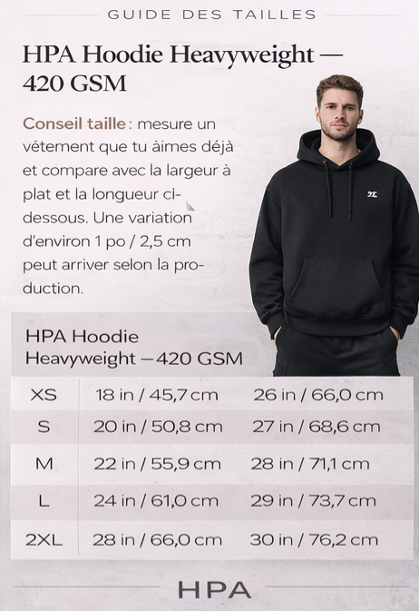 HPA Hoodie Heavyweight — 420 GSM